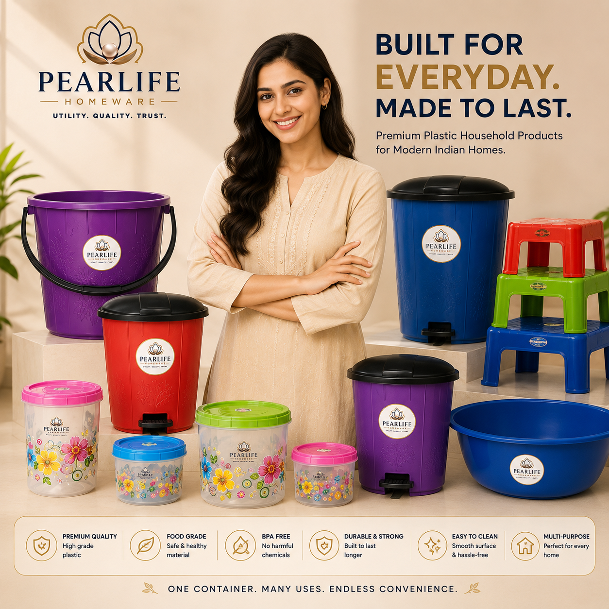 Pearl Life plastic kitchen storage containers